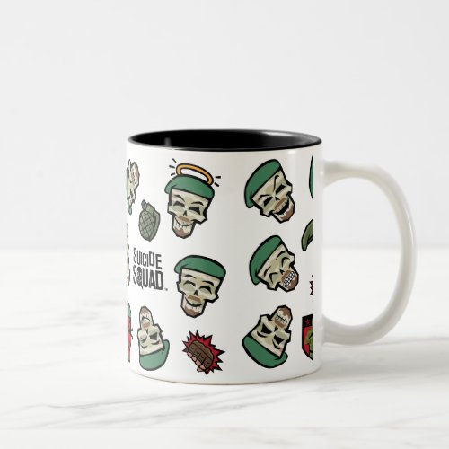 Suicide Squad  Rick Flag Emoji Pattern Two_Tone Coffee Mug