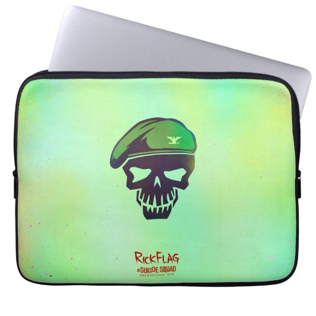 Suicide Squad | Rick Flag Head Icon Laptop Sleeve (Front)