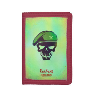 Suicide Squad   Rick Flag Head Icon Tri-fold Wallet