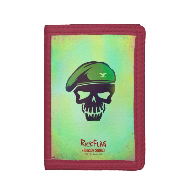 Suicide Squad | Rick Flag Head Icon Trifold Wallet (Front Vertical)
