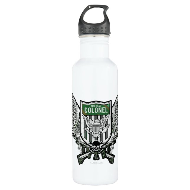 Suicide Squad | Rick Flag Winged Crest Tattoo Art Water Bottle (Front)