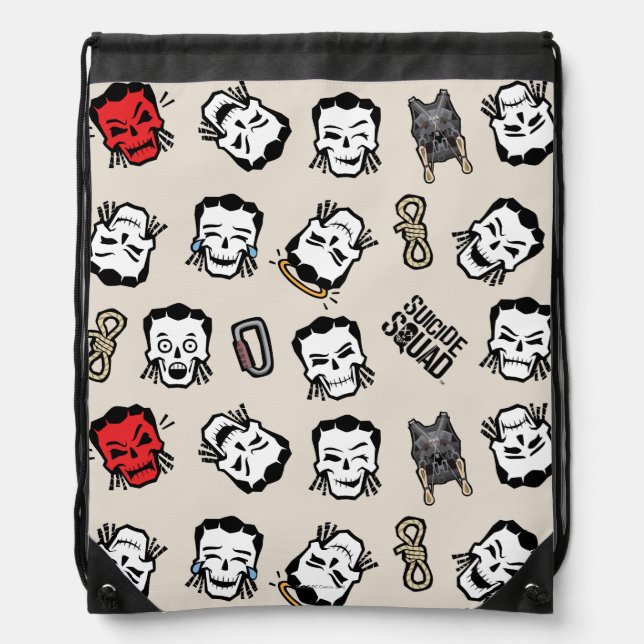 Suicide Squad | Slipknot Emoji Pattern Drawstring Bag (Front)