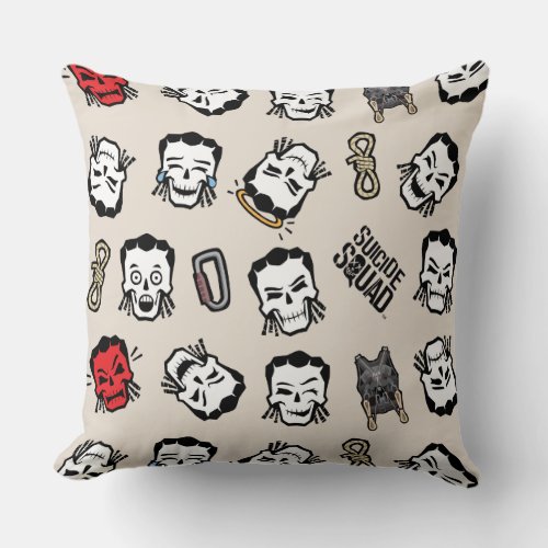 Suicide Squad  Slipknot Emoji Pattern Throw Pillow