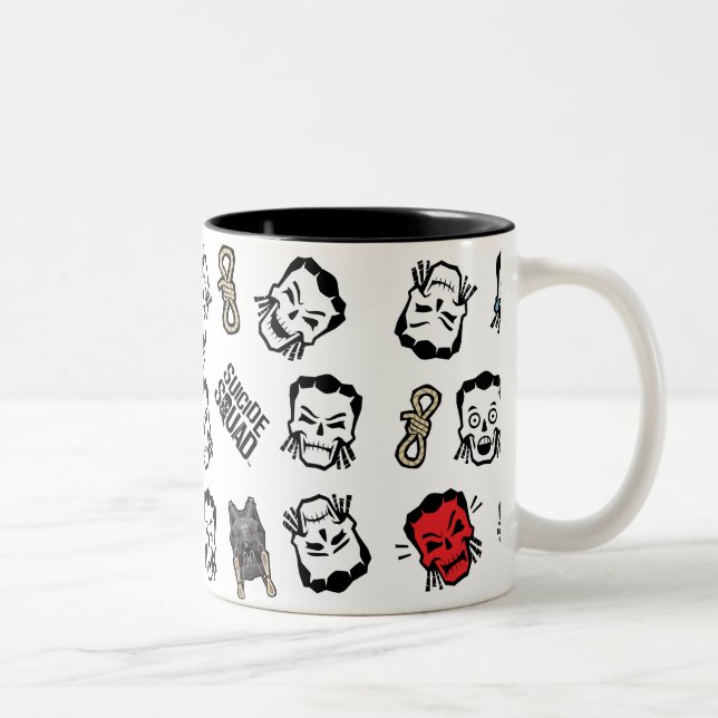Suicide Squad | Slipknot Emoji Pattern Two-Tone Coffee Mug (Right)