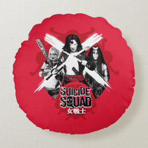 Suicide Squad Squad Girls "Female Warrior" Round Pillow