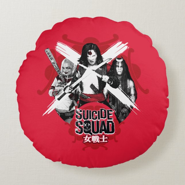 Suicide Squad | Squad Girls "Female Warrior" Round Pillow (Front)