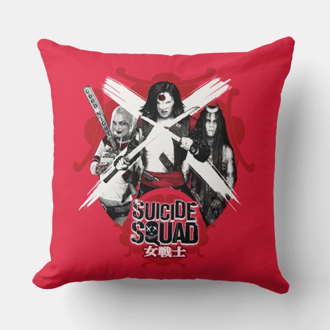 Suicide Squad | Squad Girls "Female Warrior" Throw Pillow (Front)