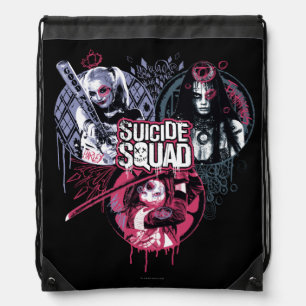 Suicide Squad   Squad Girls Graffiti Badges Drawstring Bag