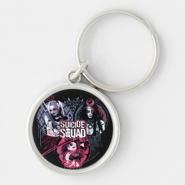 Suicide Squad | Squad Girls Graffiti Badges Keychain (Front)