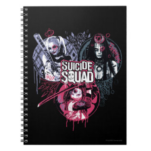 Suicide Squad Squad Girls Graffiti Badges Notebook