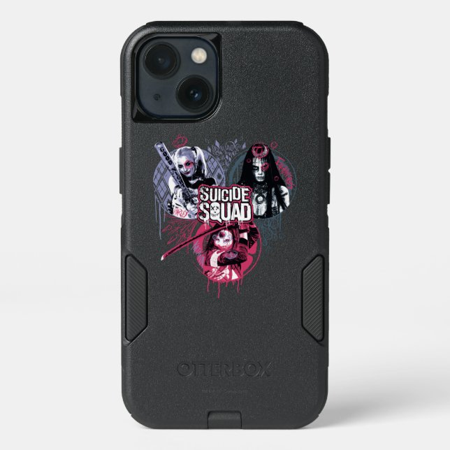 Suicide Squad | Squad Girls Graffiti Badges Otterbox iPhone Case (Back)