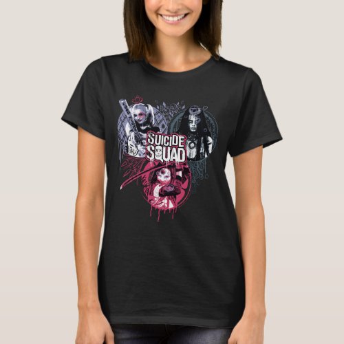 Suicide Squad  Squad Girls Graffiti Badges T_Shirt