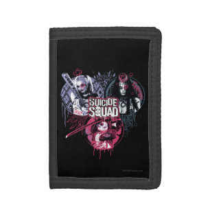 Suicide Squad Squad Girls Graffiti Badges Tri-fold Wallet