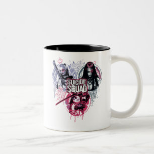 Suicide Squad   Squad Girls Graffiti Badges Two-Tone Coffee Mug