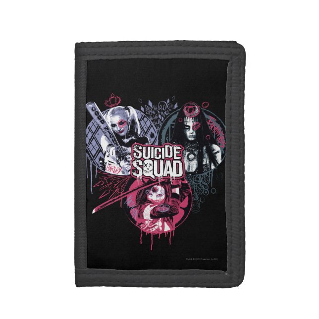 Suicide Squad | Squad Girls Graffiti Badges Wallet (Front Vertical)
