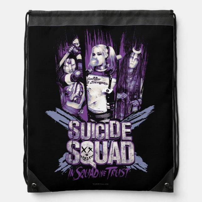 Suicide Squad | Squad Girls "In Squad We Trust" Drawstring Bag (Front)