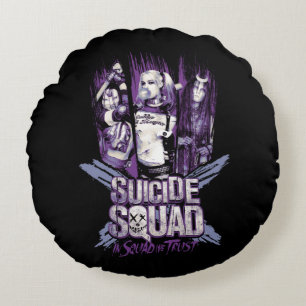 Suicide Squad   Squad Girls "In Squad We Trust" Round Pillow