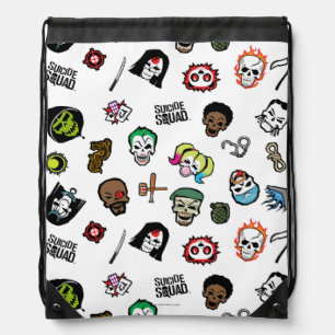 Suicide Squad   Suicide Squad Emoji Pattern Drawstring Bag