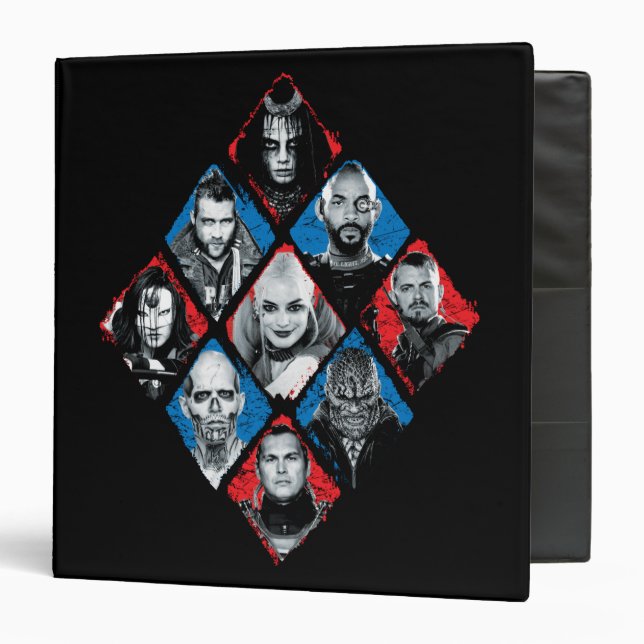 Suicide Squad | Task Force X Checkered Diamond 3 Ring Binder (Front/Inside)
