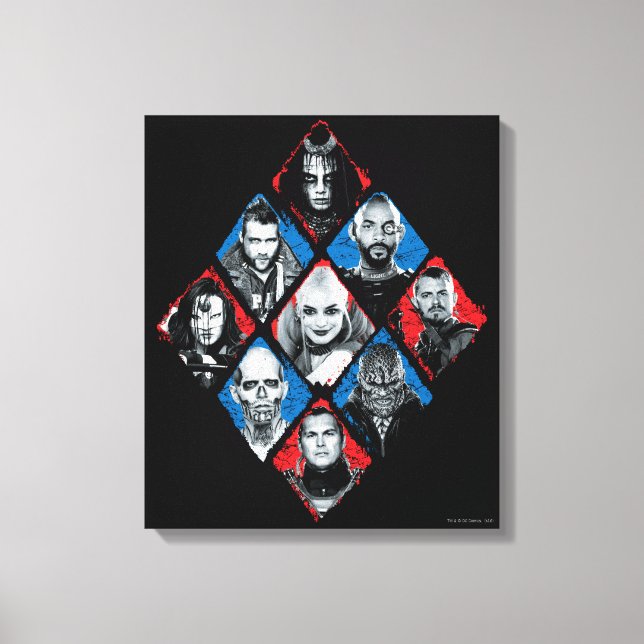 Suicide Squad | Task Force X Checkered Diamond Canvas Print (Front)