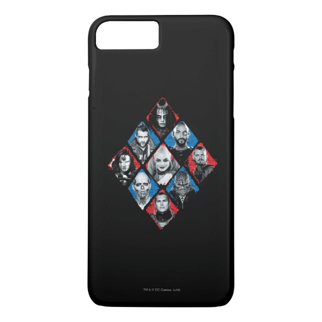 Suicide Squad | Task Force X Checkered Diamond Case-Mate iPhone Case (Back)