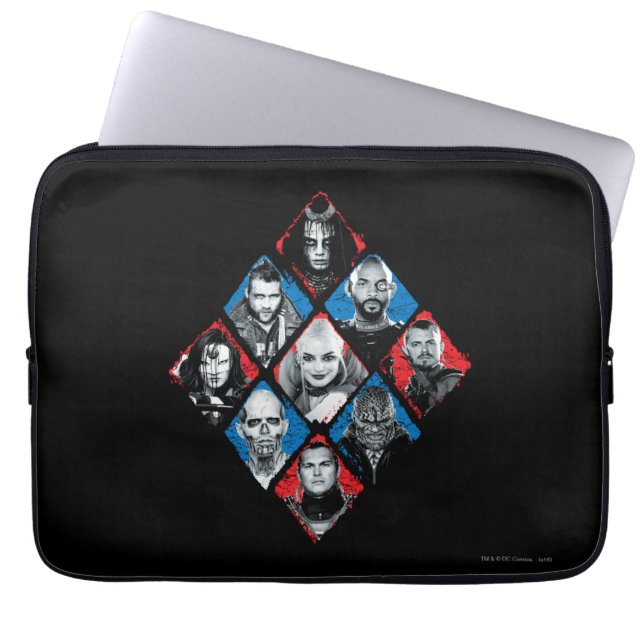 Suicide Squad | Task Force X Checkered Diamond Laptop Sleeve (Front)