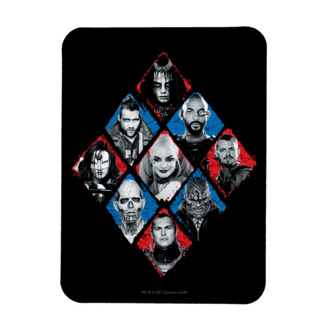 Suicide Squad | Task Force X Checkered Diamond Magnet (Vertical)