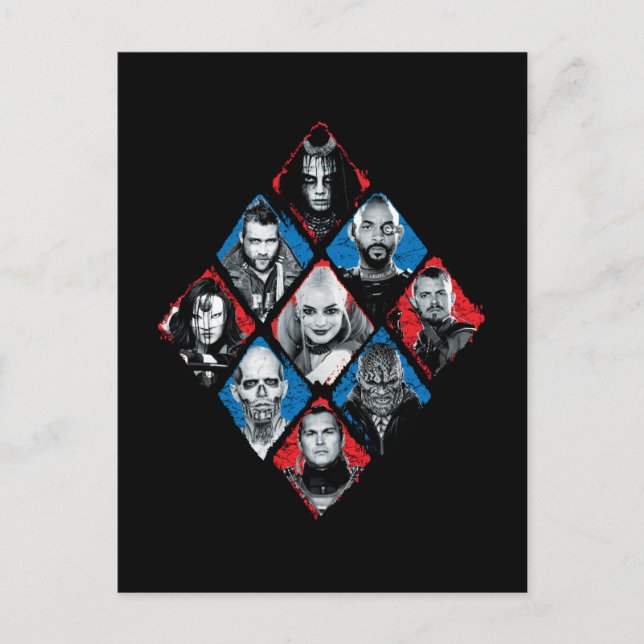 Suicide Squad | Task Force X Checkered Diamond Postcard (Front)