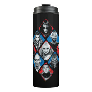 Suicide Squad   Task Force X Checkered Diamond Thermal Tumbler