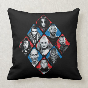 Suicide Squad   Task Force X Checkered Diamond Throw Pillow