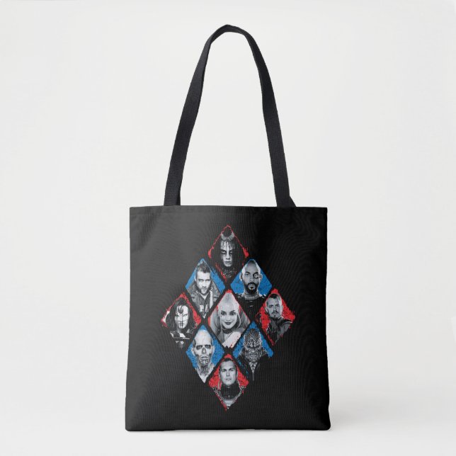 Suicide Squad | Task Force X Checkered Diamond Tote Bag (Front)