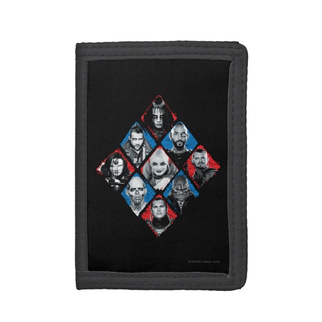 Suicide Squad | Task Force X Checkered Diamond Trifold Wallet (Front Vertical)