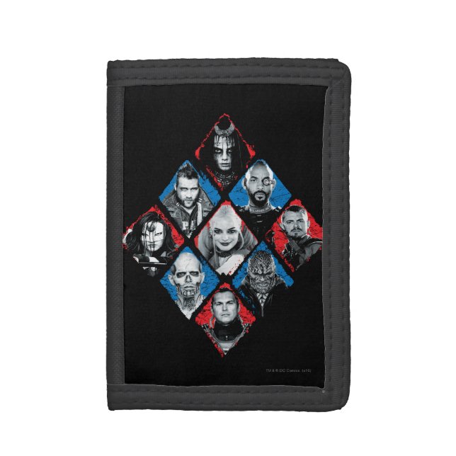 Suicide Squad | Task Force X Checkered Diamond Wallet (Front Vertical)