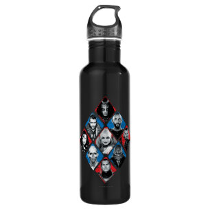 Suicide Squad   Task Force X Checkered Diamond Water Bottle