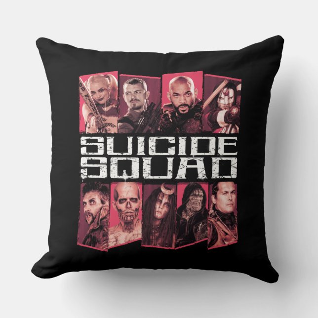 Suicide Squad | Task Force X Group Emblem Throw Pillow (Front)