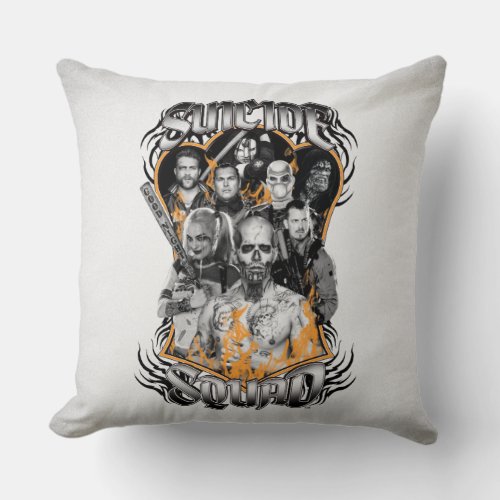 Suicide Squad  Task Force X Tribal Tattoo Throw Pillow