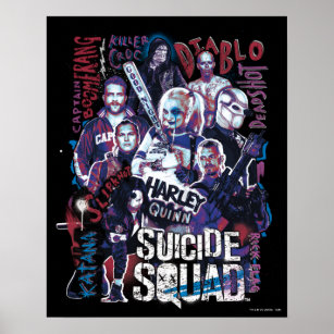 Suicide Squad   Task Force X Typography Photo Poster
