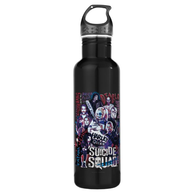 Suicide Squad | Task Force X Typography Photo Stainless Steel Water Bottle (Front)