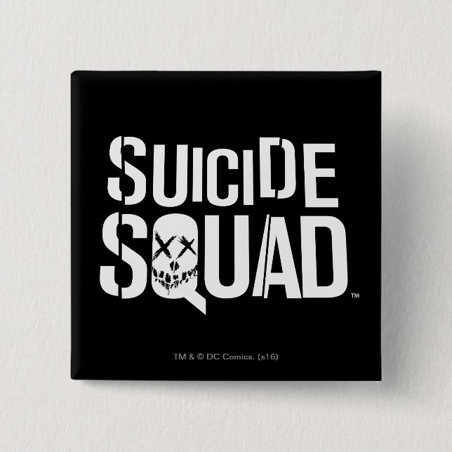 Suicide Squad | White Logo Button (Front)