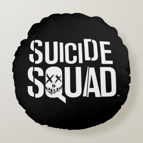 Suicide Squad  White Logo Round Pillow