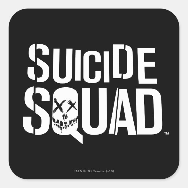 Suicide Squad | White Logo Square Sticker (Front)