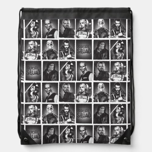 Suicide Squad  Yearbook Pattern Drawstring Bag