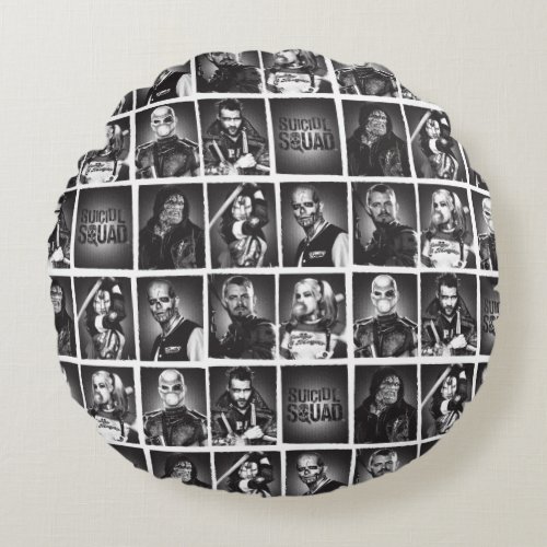 Suicide Squad  Yearbook Pattern Round Pillow
