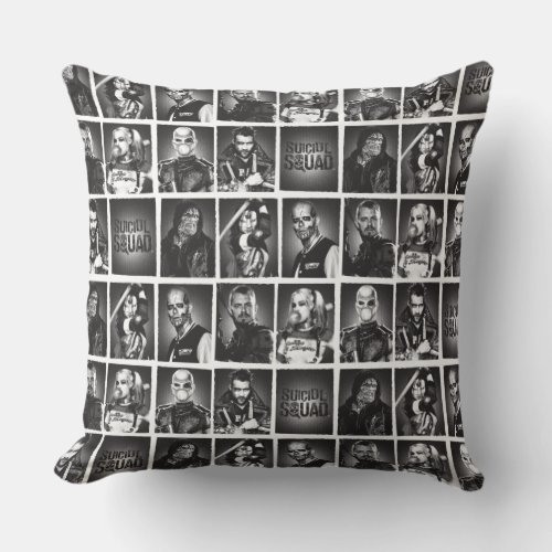 Suicide Squad  Yearbook Pattern Throw Pillow