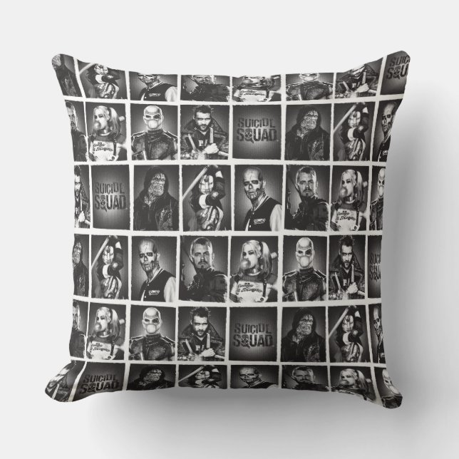 Suicide Squad | Yearbook Pattern Throw Pillow (Front)
