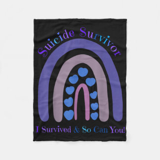 Suicide Survivor I Survived And So Can You Rainbow Fleece Blanket