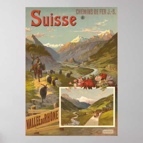 Suisse Chemins de Fer Jura _ Simplon Poster