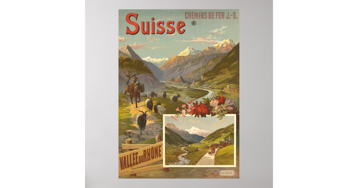 LIGNE TRAIN SIMPLON SUISSE Rnpf - POSTER HQ 40x60cm d'une AFFICHE VINTAGE