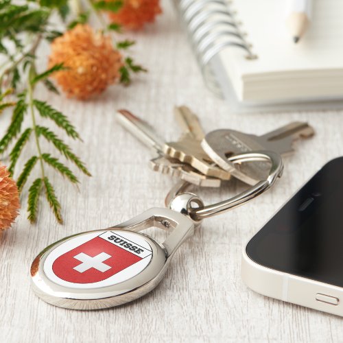 Suisse Coat of Arms  Switzerland Flag Keychain