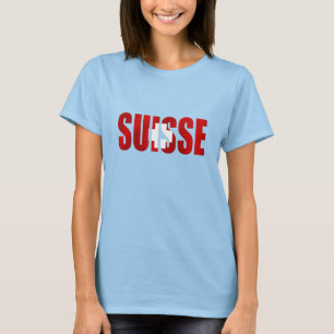 Suisse flag Logo emblem for Swiss fans T-Shirt